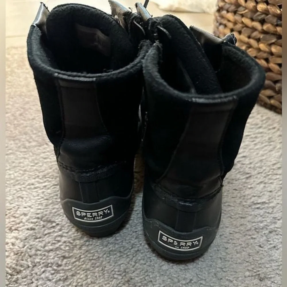 Sperry Women's Black‎ Duck Boots Waterproof Winter Lace Up Size 10